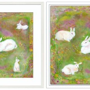 Rabbits Canvas Print and Rabbit Prints for Children's Wall Art at www.judigloverart.com
