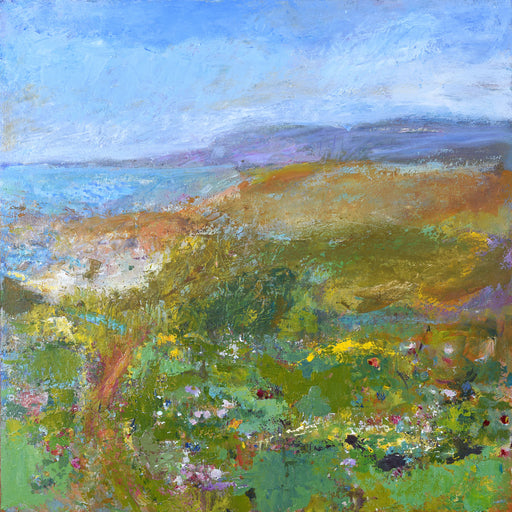 A Coastal greeting card of a painting of the Devon landsape and the sea. An artistic card lovely for most occasions.