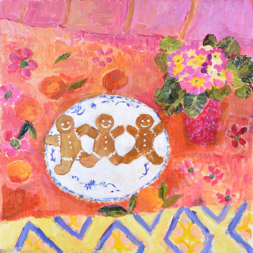 A set of 6 gingerbread cards from a fun painting of Christmas treats.