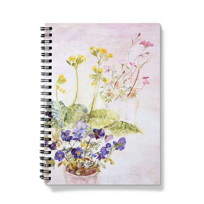 A Watercolour flowers notebook with a picture of garden flowers on the cover. This pretty spiral notebook is a perfect gift for plant lovers