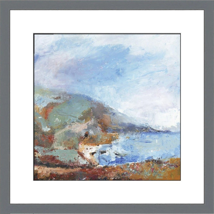 Fine Art Print. Giclee Print made from original painting of a Cornish Coastal Path. Framed prints from original art. Available at Judi Glover Art. Original Painting by Judi Glover. Used for Wall Art.