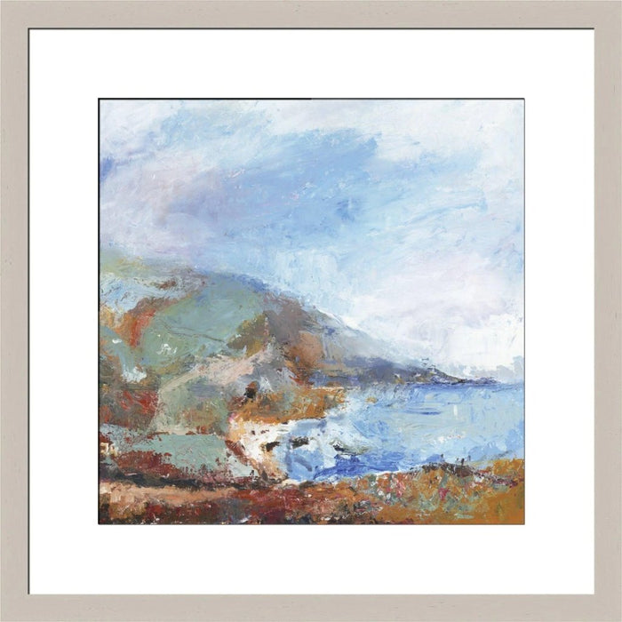 Fine Art Print. Giclee Print made from original painting of a Cornish Coastal Path. Framed prints from original art. Available at Judi Glover Art. Original Painting by Judi Glover. Used for Wall Art.