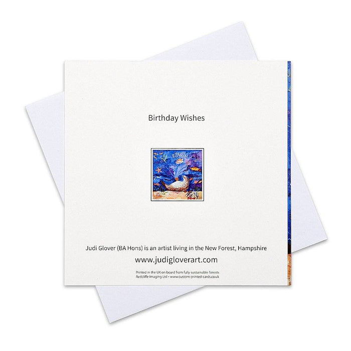 birthday wishes card by judi glover art. The birthday card for children is from artwork and is inspired by tales of selkie