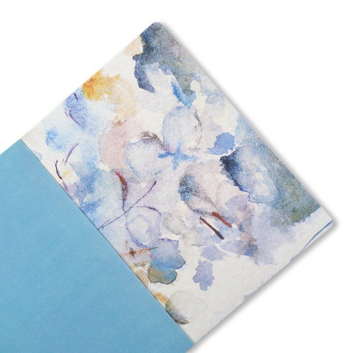 Inside cover of the floral notebook by Judi Glover Art. The artistic notebook has a floral inside cover. Each a5 notebook has 120 pages of high quality lined paper