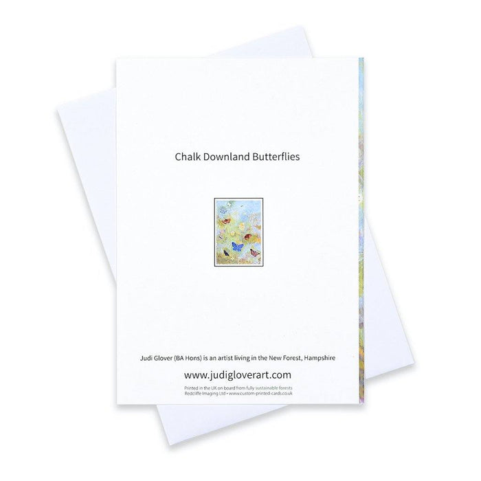 An artistic card, the Butterflies card by judi glover art. The pretty card is made from a painting of butterflies and is blank inside