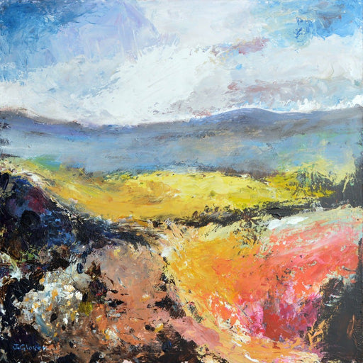 A fine card by Judi Glover Art showing the autumn sky in the Cranbourne Chase, New Forest, England. The art cards are blank inside with envelopes and measure 6 x 6 inches in size