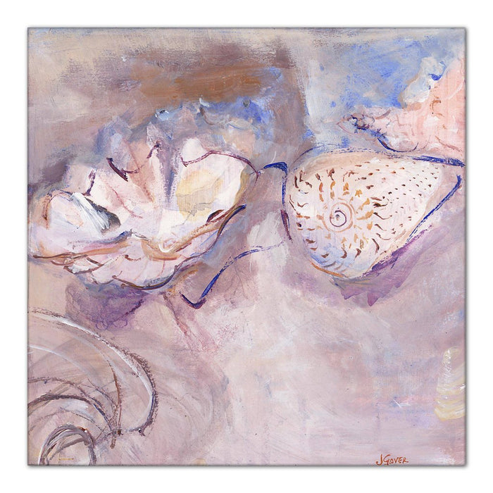 Sea Shells canvas Print. Canvas Print made from original painting. Stretched Canvas Print from original art. Available at Judi Glover Art. Original Painting by Judi Glover. Used for Wall Art.