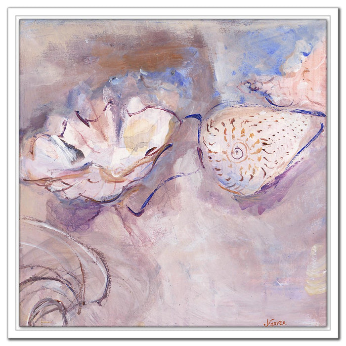 Sea Shells canvas Print. Canvas Print made from original painting. Stretched Canvas Print from original art. Available at Judi Glover Art. Original Painting by Judi Glover. Used for Wall Art.