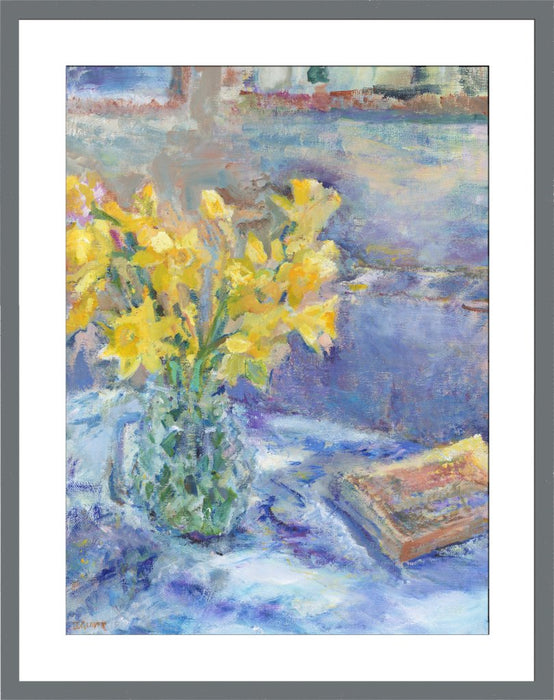 Daffodil Art Print. Art print of Daffodils. Painting of flowers by a UK Artist. Available as an giclee art print and a framed art print. Prints from Original Art by UK Artist Judi Glover