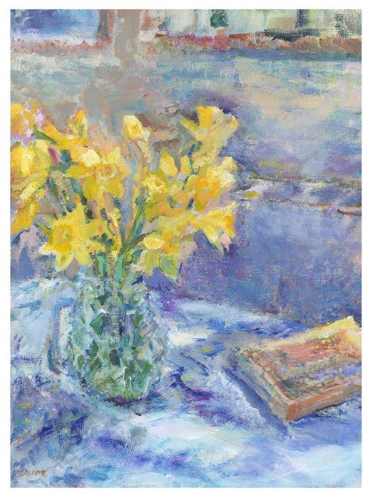Daffodil Art Print. Art print of Daffodils. Painting of flowers by a UK Artist. Available as an giclee art print and a framed art print. Prints from Original Art by UK Artist Judi Glover