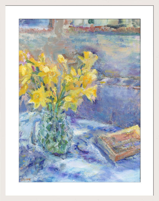 Daffodil Art Print. Art print of Daffodils. Painting of flowers by a UK Artist. Available as an giclee art print and a framed art print. Prints from Original Art by UK Artist Judi Glover