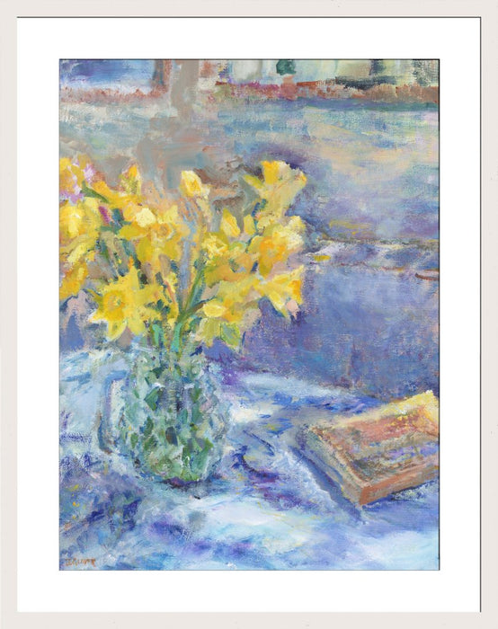Daffodil Art Print. Art print of Daffodils. Painting of flowers by a UK Artist. Available as an giclee art print and a framed art print. Prints from Original Art by UK Artist Judi Glover