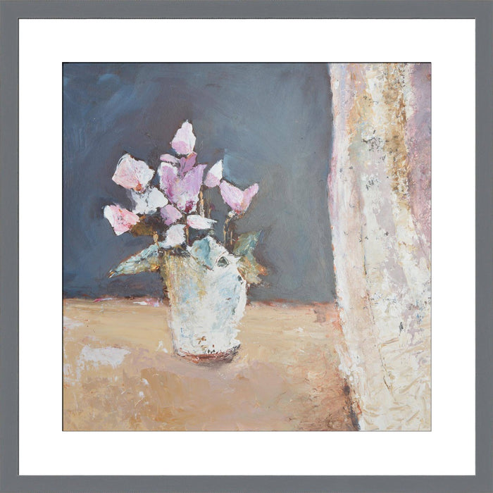 Cyclamen Fine Art Print. Cyclamen art print made from original art. This giclee art print is available as a fine art print. The fine art print is available as a framed art print. Fine Art prints from Original art by UK artist Judi Glover.