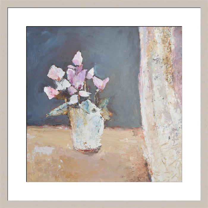 Cyclamen Fine Art Print. Cyclamen art print made from original art. This giclee art print is available as a fine art print. The fine art print is available as a framed art print. Fine Art prints from Original art by UK artist Judi Glover.
