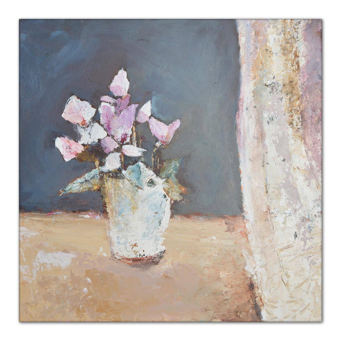 Cyclamen Canvas Print. Canvas Print made from original painting of cyclamen. Stretched Canvas Print from original art. Available at Judi Glover Art. Original Painting by Judi Glover. Used for Wall Art.