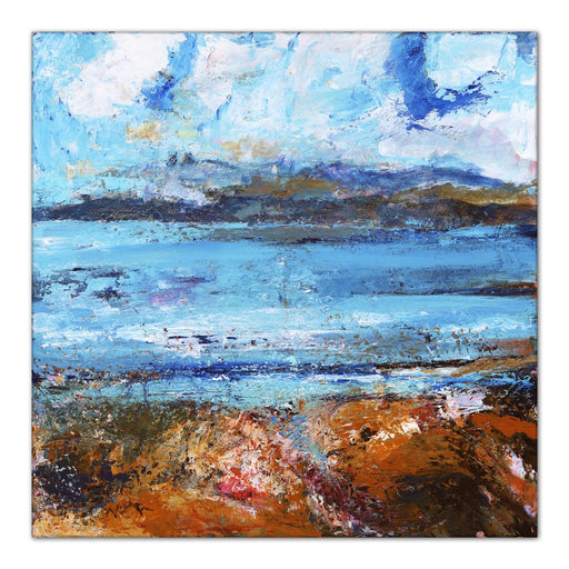 Iona Canvas Print. Isle of Iona Canvas Print made from original painting of the Isle of Iona, Scotland. Hebredes Painting. Stretched Canvas Print from original art Available at Judi Glover Art. Original Painting by Judi Glover Used for Wall Art.