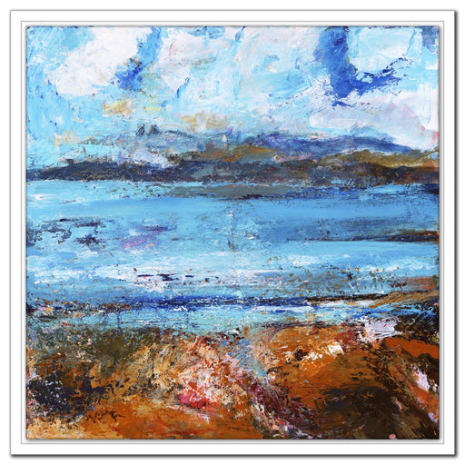 Iona Canvas Print. Isle of Iona Canvas Print made from original painting of the Isle of Iona, Scotland. Hebredes Painting. Stretched Canvas Print from original art Available at Judi Glover Art. Original Painting by Judi Glover Used for Wall Art.