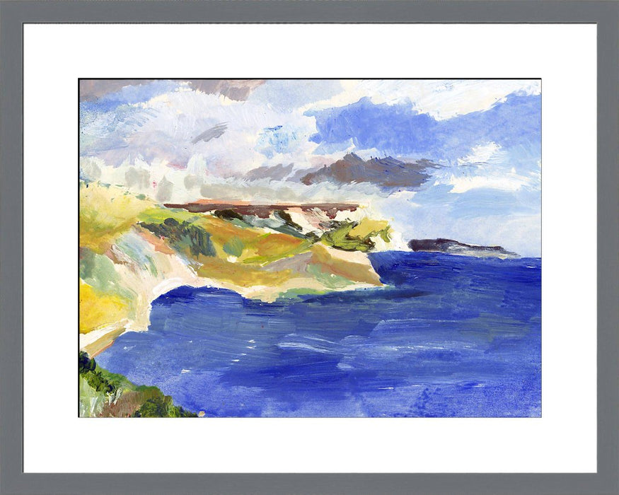 Coastal Fine Art Print. UK coast fine art print made from original art. This giclee art print of the Jurassic Coast in Dorset is available as a unframed fine art print. The fine art print is available as a framed art print. Fine Art prints from Original art by UK artist Judi Glover.