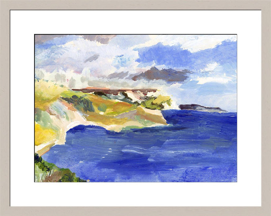 Coastal Fine Art Print. UK coast fine art print made from original art. This giclee art print of the Jurassic Coast in Dorset is available as a unframed fine art print. The fine art print is available as a framed art print. Fine Art prints from Original art by UK artist Judi Glover.