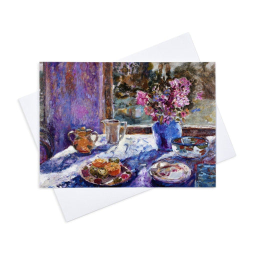 Still life art card made from original art showing a still life setting and available at Judi Glover Art