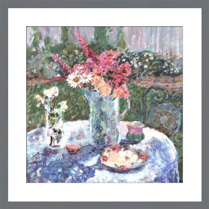 Roses Fine Art Print. Roses and daisies fine art print made from original art. This giclee art print is available as a fine art print. The fine art print is available as a framed art print. Fine Art prints from Original art by UK artist Judi Glover.