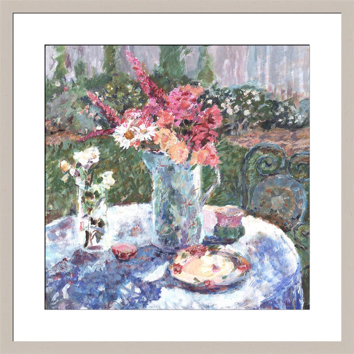 Roses Fine Art Print. Roses and daisies fine art print made from original art. This giclee art print is available as a fine art print. The fine art print is available as a framed art print. Fine Art prints from Original art by UK artist Judi Glover.