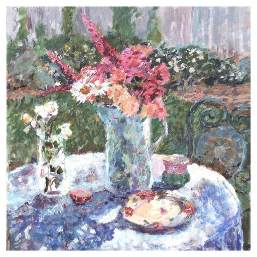Roses Fine Art Print. Roses and daisies fine art print made from original art. This giclee art print is available as a fine art print. The fine art print is available as a framed art print. Fine Art prints from Original art by UK artist Judi Glover.