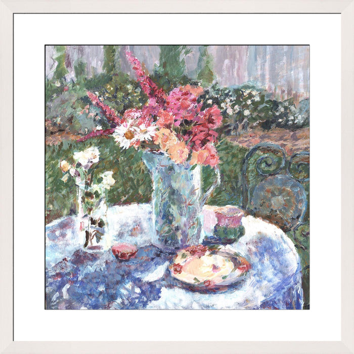 Roses Fine Art Print. Roses and daisies fine art print made from original art. This giclee art print is available as a fine art print. The fine art print is available as a framed art print. Fine Art prints from Original art by UK artist Judi Glover.