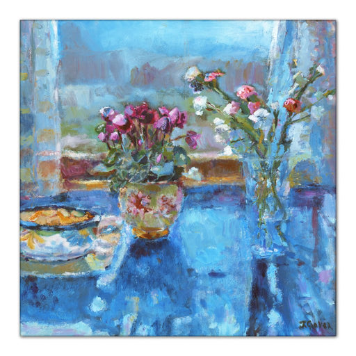 Still life Canvas Print. Canvas Print made from original painting of the Isle of Mull in Scotland. Painting from Hebredes Island. Stretched Canvas Print from original art. Available at Judi Glover Art. Original Painting by Judi Glover. Used for Wall Art.