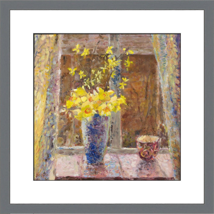 Fine Art Print from original painting of Spring Daffodils. Daffodils Art Print available as a framed print from original art. Daffodil artwork by Judi Glover Art used for floral Wall Art.