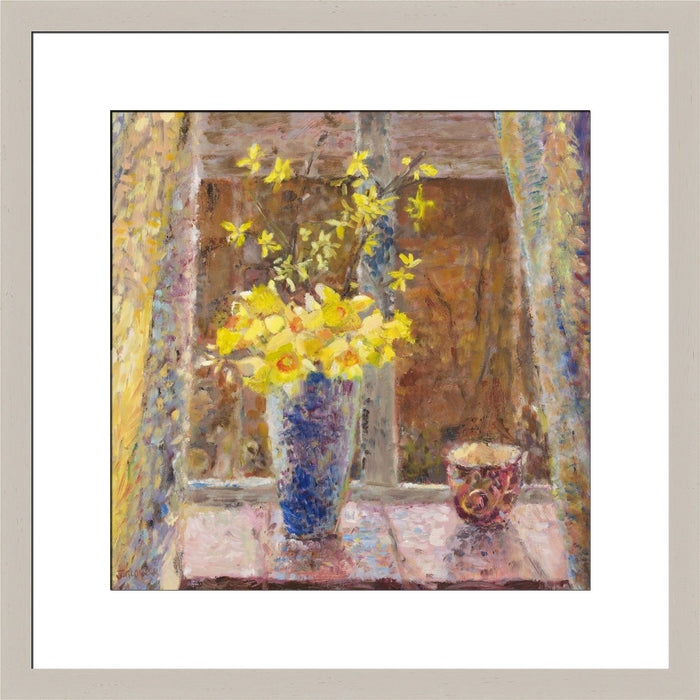 Fine Art Print from original painting of Spring Daffodils. Daffodils Art Print available as a framed print from original art. Daffodil artwork by Judi Glover Art used for floral Wall Art.