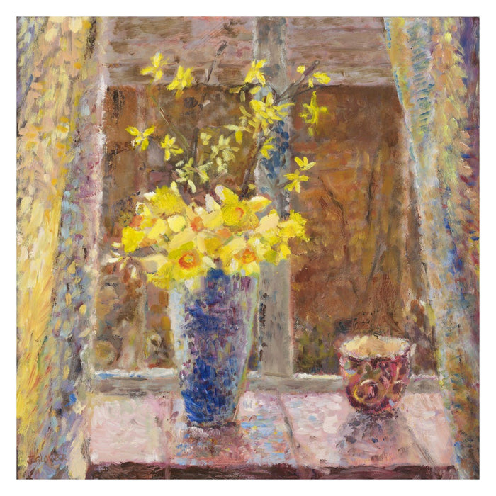 Fine Art Print from original painting of Spring Daffodils. Daffodils Art Print available as a framed print from original art. Daffodil artwork by Judi Glover Art used for floral Wall Art.