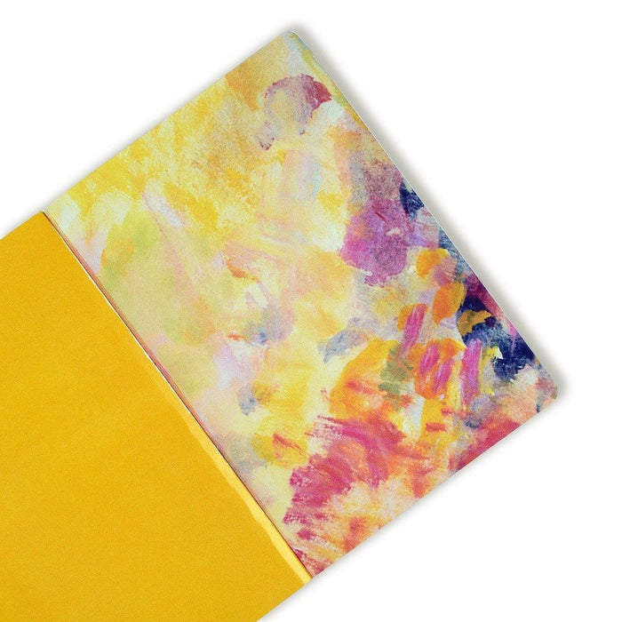 Inside cover of the daffodils notebook. The floral notebook has a cover of daffodils and a bright and beautiful inside page