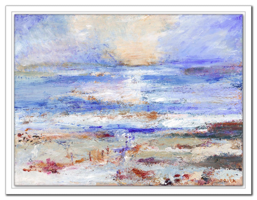 Iona Canvas Print. Fine art canvas Print from a painting of St Columba's Bay in the Isle of Iona. Hebrides. Scotland. Framed Canvas Print from an Original Painting by Judi Glover Art.
