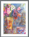 Floral Fine Art Print. Giclee Print made from original painting of flowers in a vase on a table. Framed Print of flowers. Framed prints from original art by UK Artist. Available at Judi Glover Art. Original Painting by Judi Glover. Used for Wall Art. 