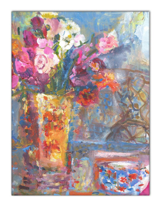 Summer flowers Canvas Print. Canvas Print made from painting of flowers and available as a floral Canvas Print at Judi Glover Art. Original art by Judi Glover used for canvas wall art.