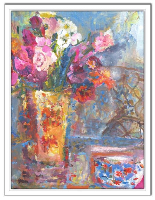 Summer flowers Canvas Print. Canvas Print made from original painting of flowers. Stretched Canvas Print from original art. Available at Judi Glover Art. Original Painting by Judi Glover. Used for Wall Art.