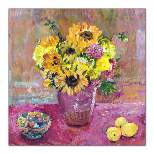 sunflowers Canvas Print. The Sunflowers canvas print is made from a painting of sunflowers and available as a stretched Canvas Print from original art at Judi Glover Art. The canvas print of sunflowers is used for flower wall art.