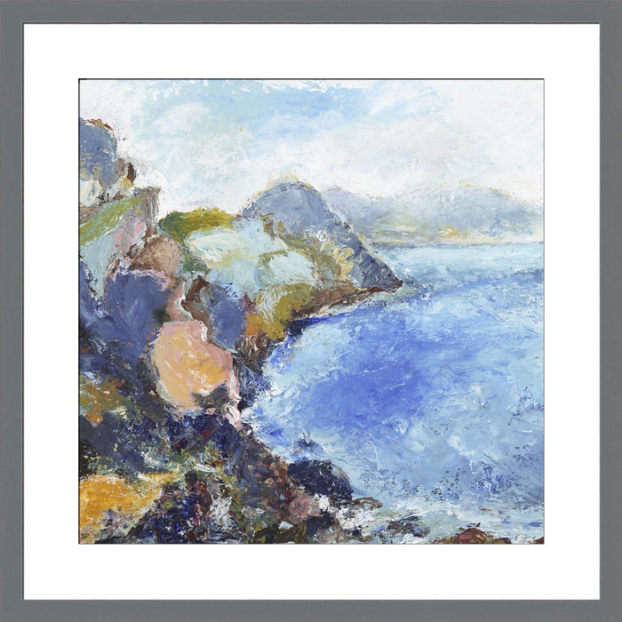 UK Coastal Fine Art Print. Coastal fine art print made from original art. Wilderness Coast Art Print. This giclee art print is available as a unframed fine art print. The fine art print is available as a framed art print. Fine Art prints from Original art by UK artist Judi Glover.