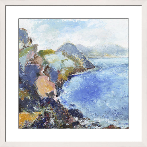 UK Coastal Fine Art Print. Coastal fine art print made from original art. Wilderness Coast Art Print. This giclee art print is available as a unframed fine art print. The fine art print is available as a framed art print. Fine Art prints from Original art by UK artist Judi Glover. 