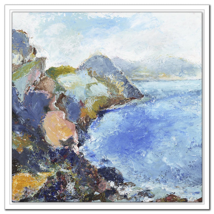 Coastal Canvas Print. Coastal canvas print made from original art. This canvas art print is of the Wilderness Coast in Exmoor and is available as a unframed canvas print. The coastal canvas print is available as a framed canvas print. Fine Art canvas prints from Original art by UK artist Judi Glover.