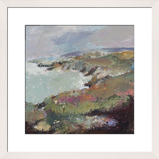 Coastal Art Print. Coastal Print made from original painting of a coastal view of Porthgain, near St Davids in Wales. Framed prints from original art. Available at Judi Glover Art. Original Painting by Judi Glover. Used for Wall Art.