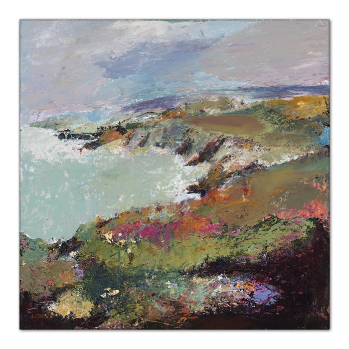 Welsh coast Canvas Print. Canvas Print made from original painting of a coastal view of Porthgain, near St Davids in Wales. Canvas prints from original art. Available at Judi Glover Art. Original Painting by Judi Glover. Used for Wall Art.