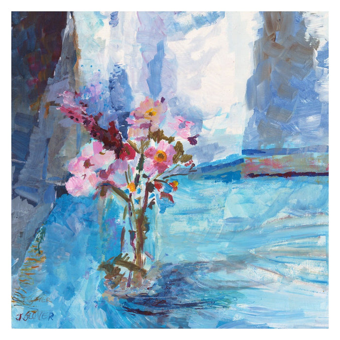 Fine Art Print from original painting of Wild Flowers. Painting of Wild flowers in a vase on a table available as Framed floral prints from original art at Judi Glover Art. Original Painting of wildflowers by Judi Glover is used for floral Wall Art.