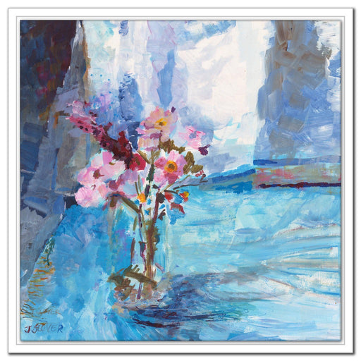 wildflowers Canvas Print. Canvas Print made from original painting of Wild Flowers. Painting of Wild flowers in a vase on a table. Canvas Prints from original art. Available at Judi Glover Art. Original Painting by Judi Glover. Used for Wall Art.
