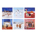 Set of six animal Christmas cards featuring various animals and festive scenes.