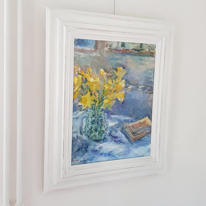 First Daffodils - Original Oil Painting By Judi Glover