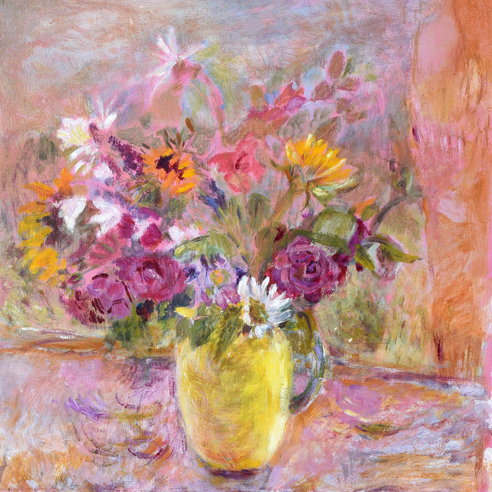 Flowers In A Yellow Jug - Original Painting By Judi Glover