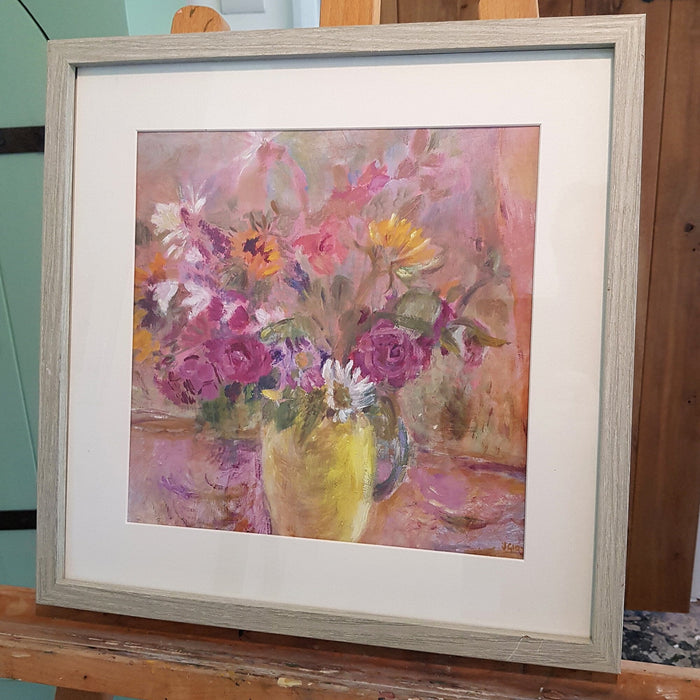 Flowers In A Yellow Jug - Original Painting By Judi Glover