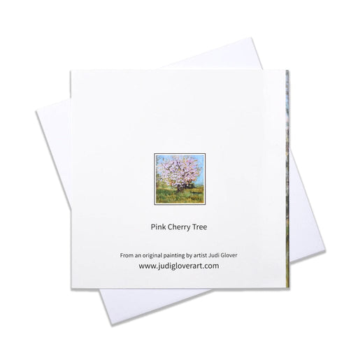 A tree card showing a cherry tree with pink blossom, perfect as an artistic birthday card
